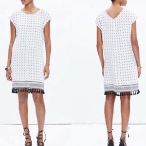 Madewell Scatterblack Tassel dress White and black Size XS